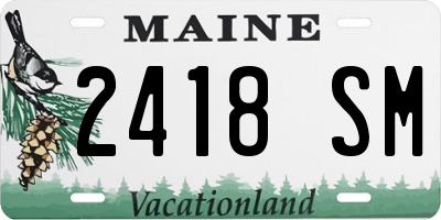 ME license plate 2418SM