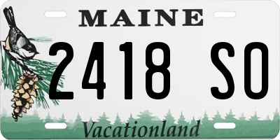 ME license plate 2418SO