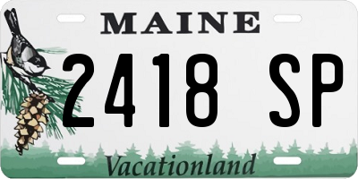 ME license plate 2418SP