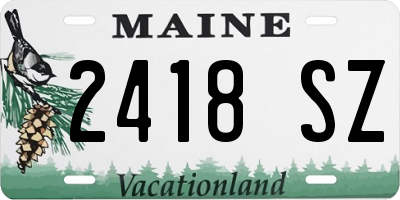 ME license plate 2418SZ