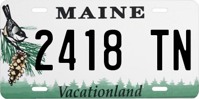 ME license plate 2418TN