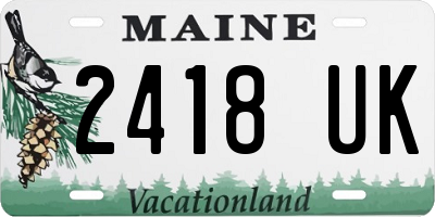 ME license plate 2418UK