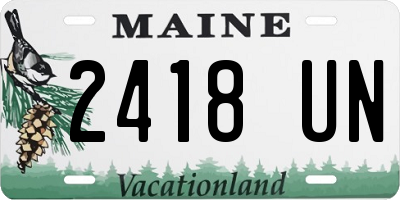 ME license plate 2418UN