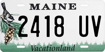 ME license plate 2418UV