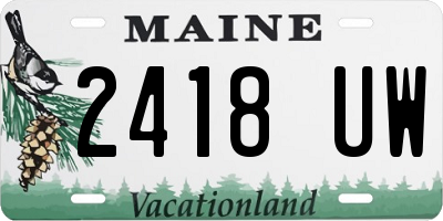 ME license plate 2418UW