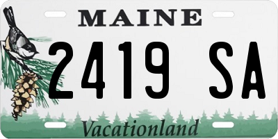 ME license plate 2419SA