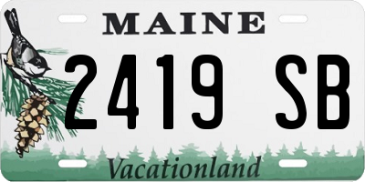 ME license plate 2419SB