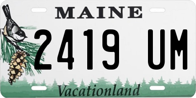 ME license plate 2419UM