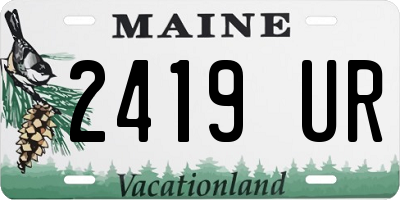 ME license plate 2419UR