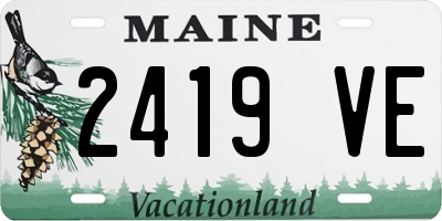 ME license plate 2419VE