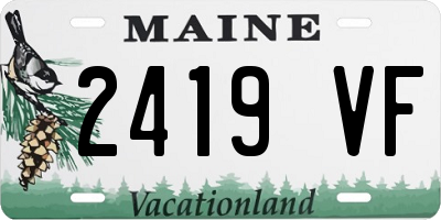 ME license plate 2419VF