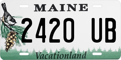ME license plate 2420UB