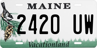 ME license plate 2420UW