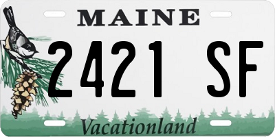 ME license plate 2421SF