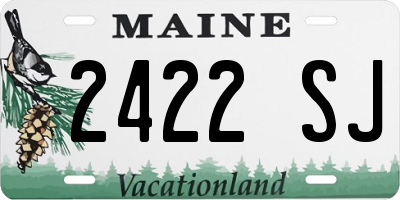 ME license plate 2422SJ