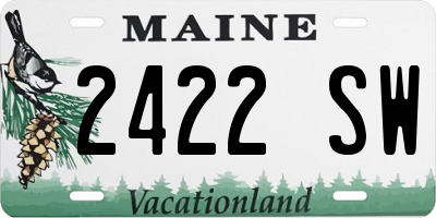 ME license plate 2422SW