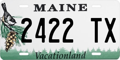 ME license plate 2422TX