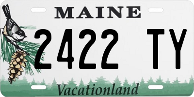 ME license plate 2422TY