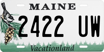 ME license plate 2422UW