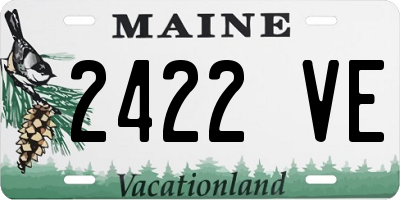 ME license plate 2422VE