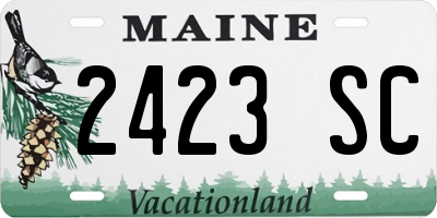 ME license plate 2423SC