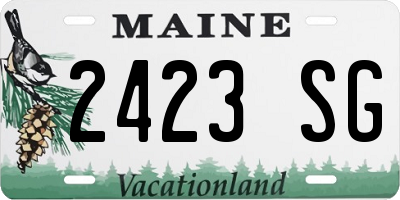 ME license plate 2423SG