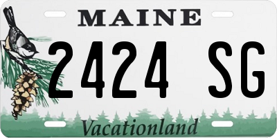 ME license plate 2424SG