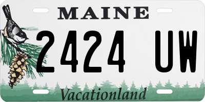 ME license plate 2424UW