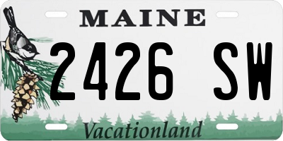 ME license plate 2426SW