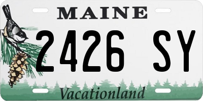 ME license plate 2426SY