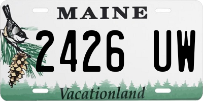 ME license plate 2426UW