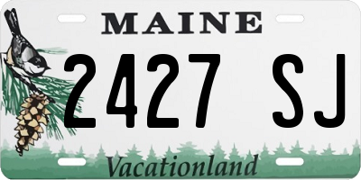 ME license plate 2427SJ