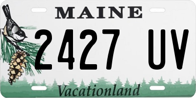 ME license plate 2427UV