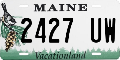 ME license plate 2427UW