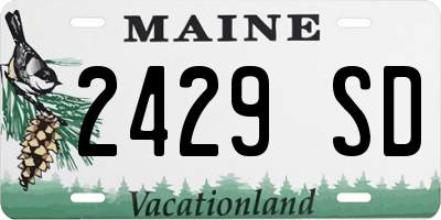 ME license plate 2429SD