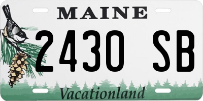 ME license plate 2430SB