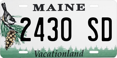 ME license plate 2430SD