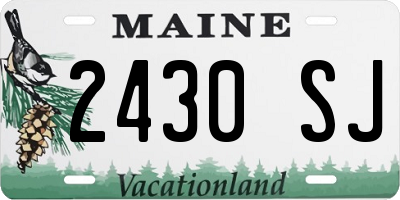 ME license plate 2430SJ