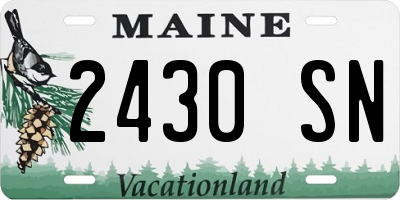 ME license plate 2430SN