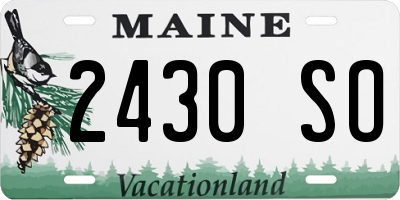 ME license plate 2430SO