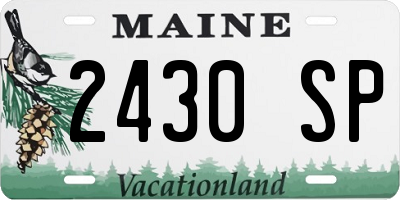 ME license plate 2430SP