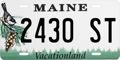 ME license plate 2430ST