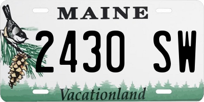 ME license plate 2430SW