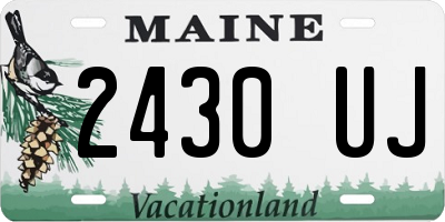 ME license plate 2430UJ