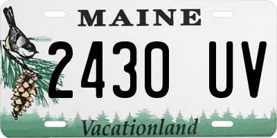ME license plate 2430UV
