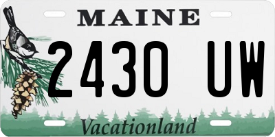 ME license plate 2430UW