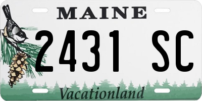 ME license plate 2431SC