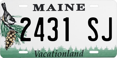 ME license plate 2431SJ