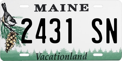 ME license plate 2431SN