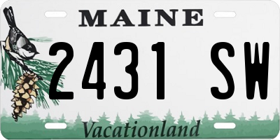 ME license plate 2431SW